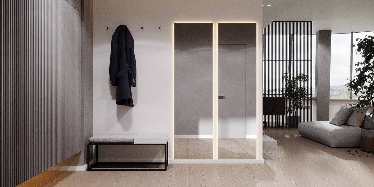 114㎡公寓高级灰+绿色 既清新又舒适-0