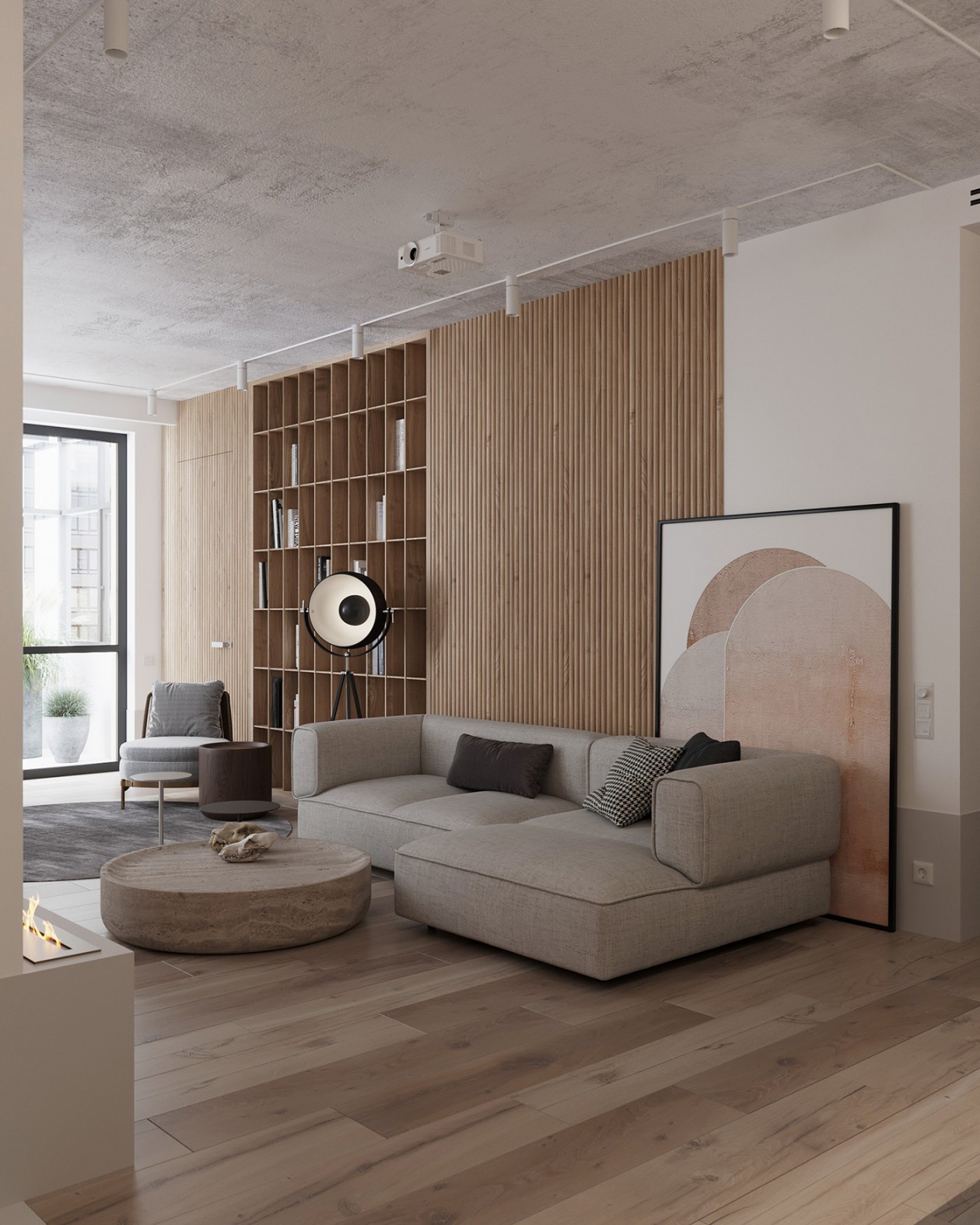 白色系的公寓，自然的点缀 舒服自然-2