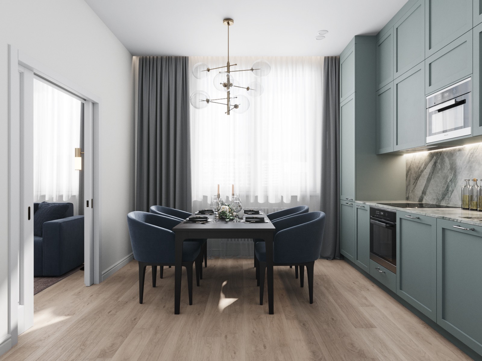 圣彼得堡 58 平米现代小公寓 | 精致简约的艺术空间-7