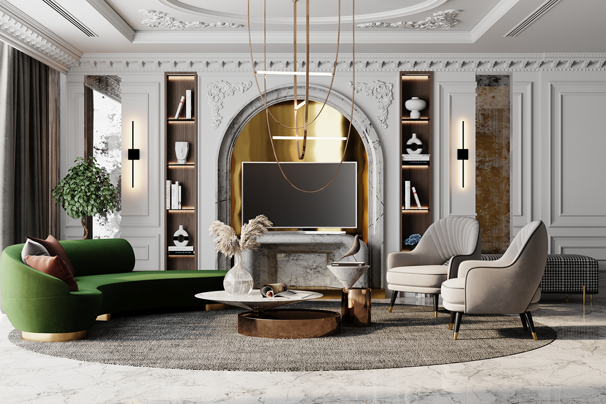 欧式别墅室内设计丨俄罗斯莫斯科-10