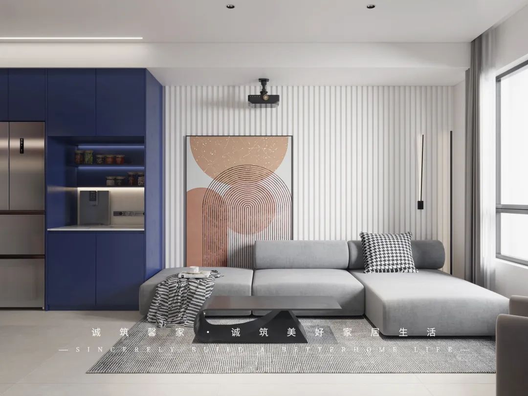 克莱因蓝的现代极简 · 苹果社区诚筑馨家 126㎡平层设计丨诚筑馨家·北京-29