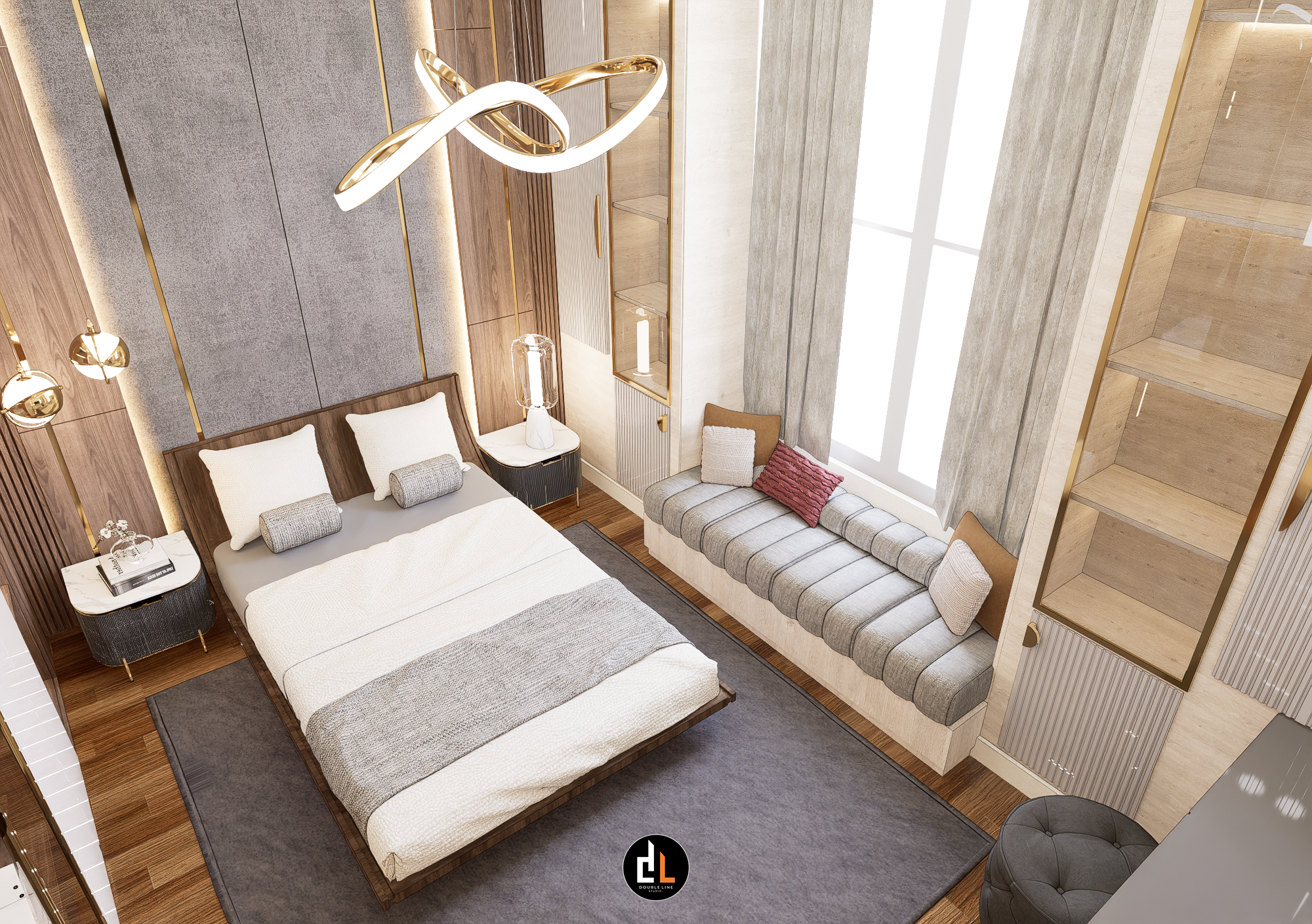 女孩卧室  O 西部公寓丨DL 工作室-11