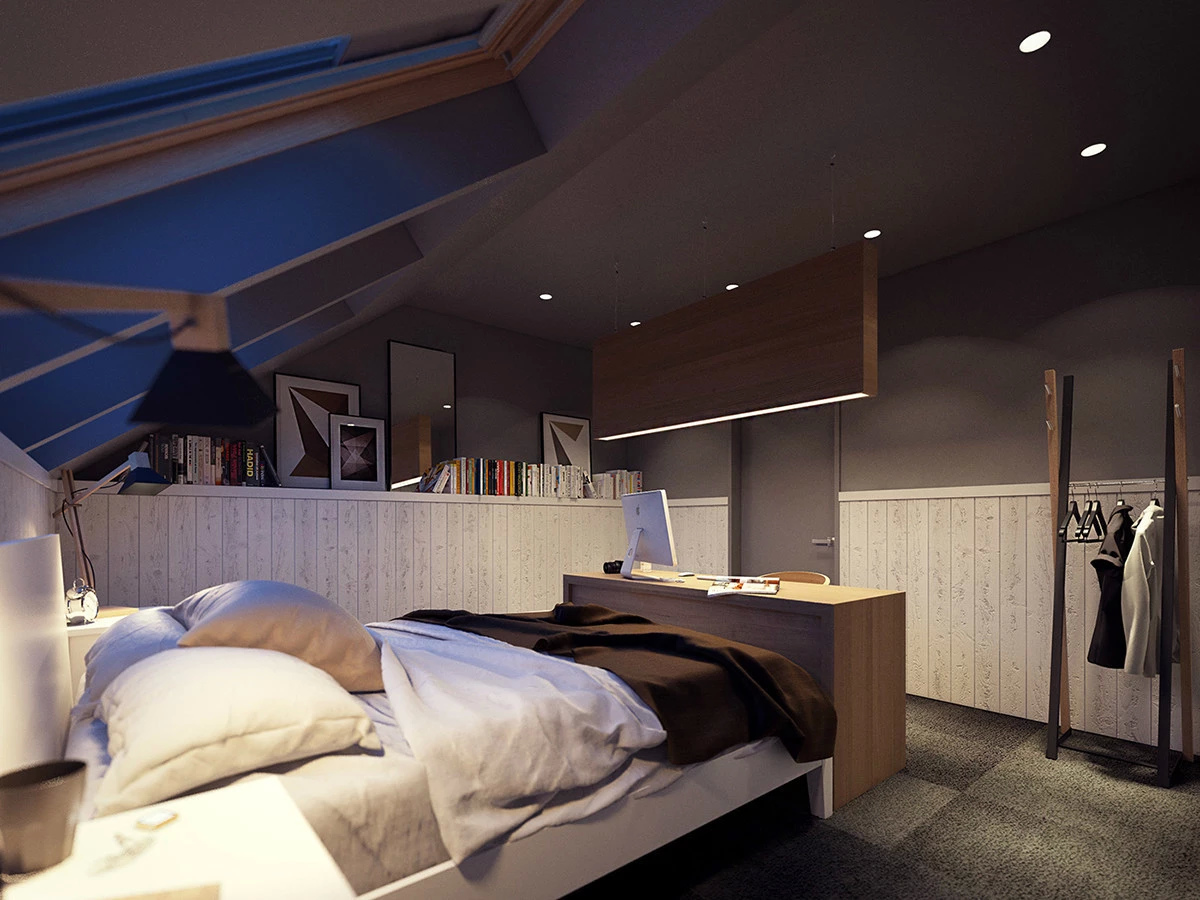 豪华别墅 现代风格美国的炫酷小阁楼-8