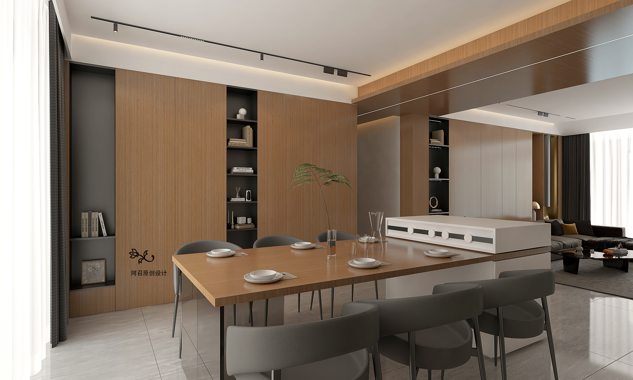 国仕山三期室内设计丨阿召原创设计-12