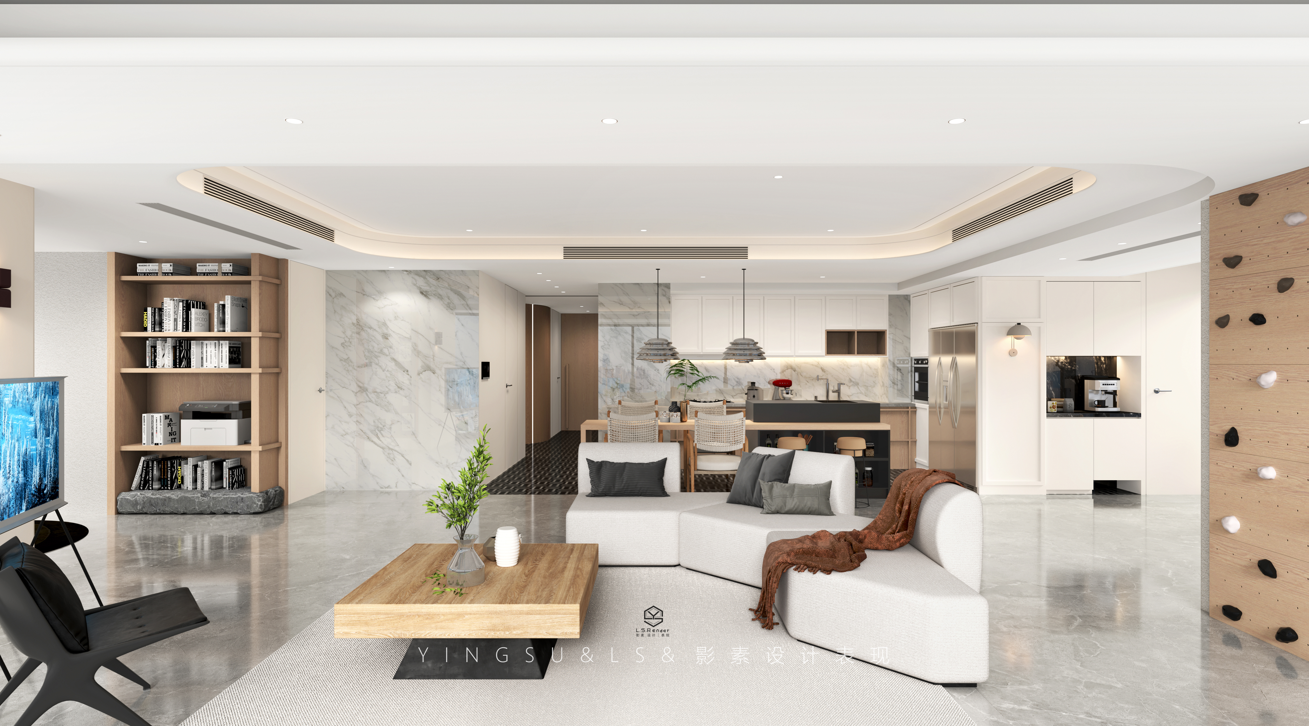 影素设计 • 大平层客餐厅设计表现-3