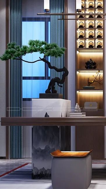 《东成至盛》新中式别墅设计丨木美空间设计-12