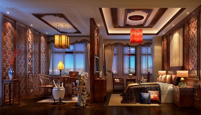 中式风格别墅方案设计——龙润国际社区空中别墅方案 —— 东方魅力-7