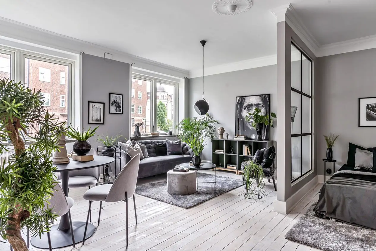 瑞典城市大型工作室公寓的完美改造-2