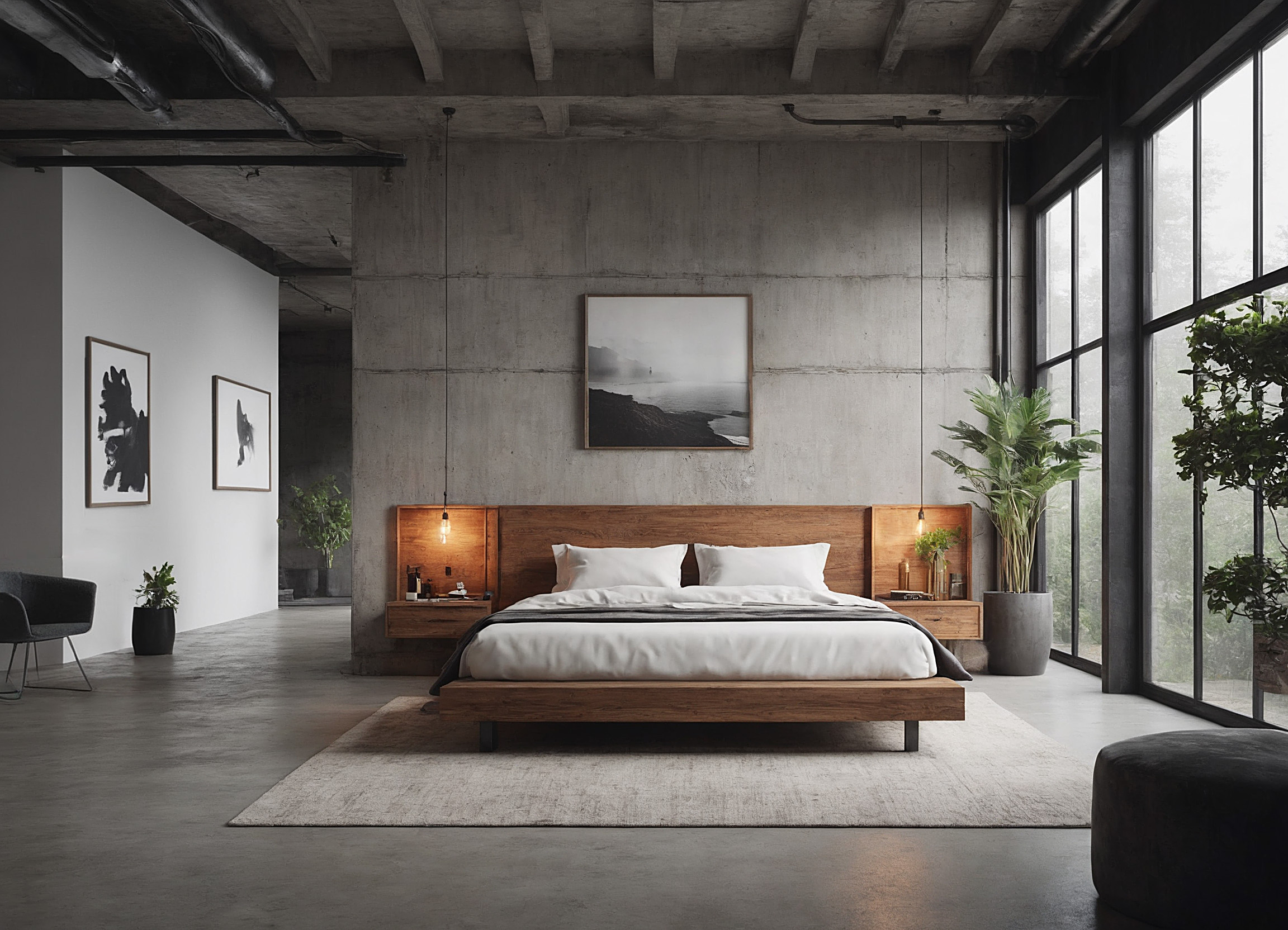 废弃厂房爆改工业风民宿意境空间-20