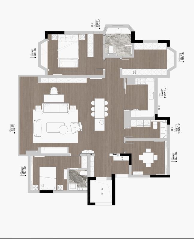 170㎡大平层美式风设计丨中国合肥丨飞墨设计组-22