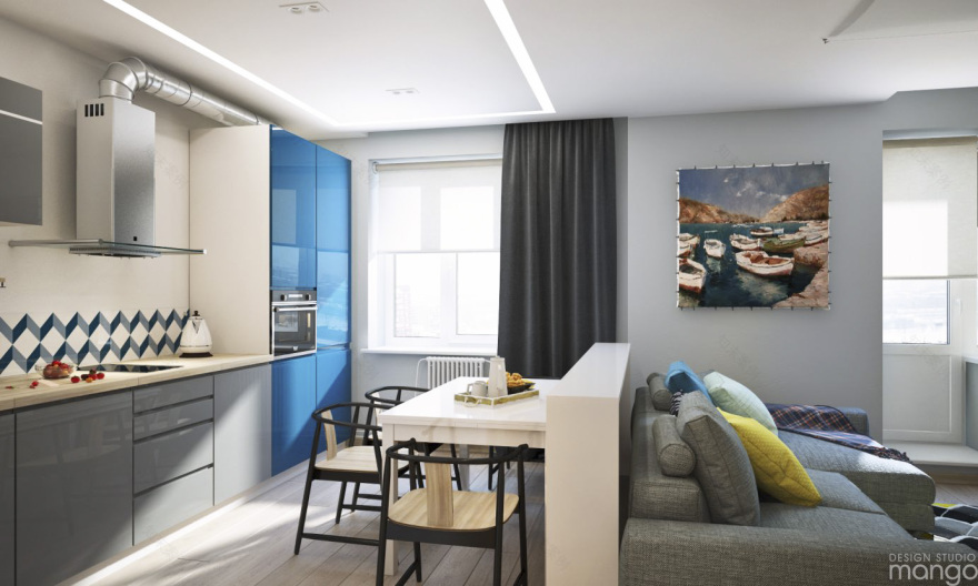 现代蓝色配色小住宅设计-20