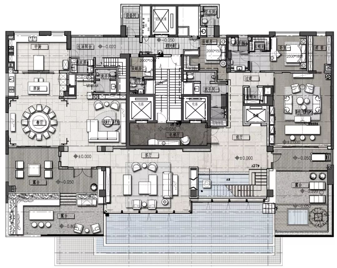 极简奢侈，融入生活的艺术——后海 6 层别墅设计-73
