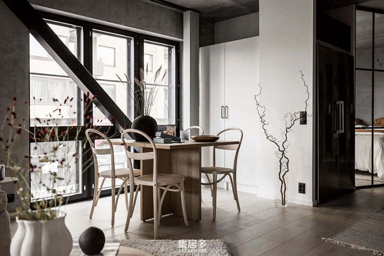 混凝土墙的斯堪的纳维亚小型公寓丨瑞典-8