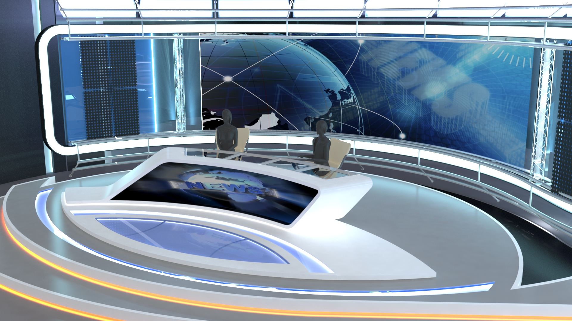 虚拟电视演播室新闻场景 35丨3D MODEL STORE-6