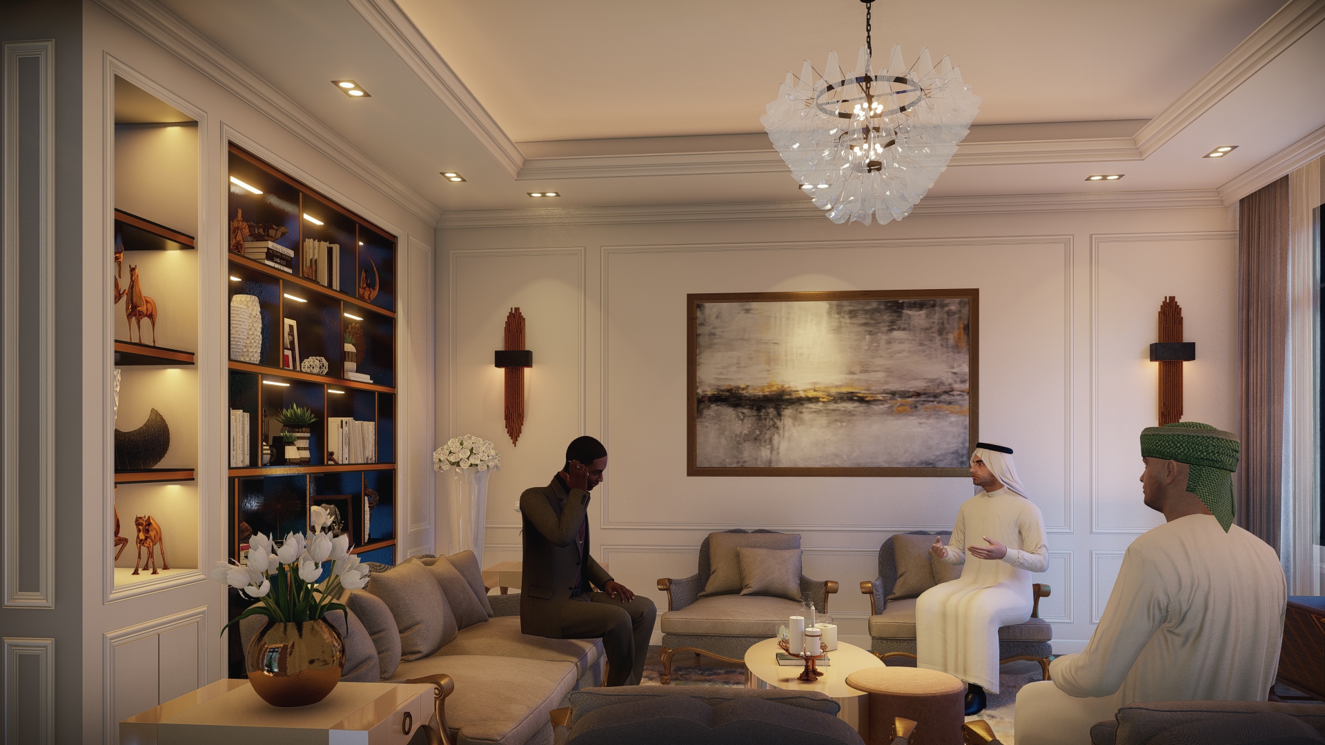 تصميم داخلي كامل لفيللا نيو كلاسيك-3