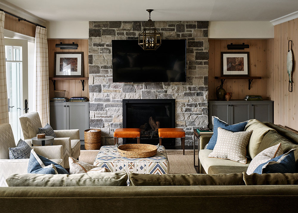 加拿大温馨湖畔别墅 | 蓝色厨房与精美纺织艺术-17