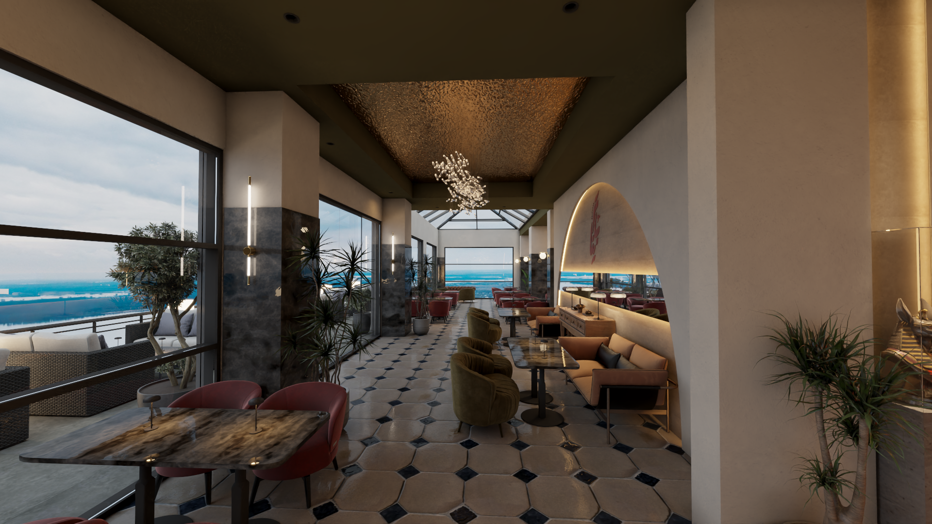 餐厅和水烟休闲室室内设计丨沙特阿拉伯-50