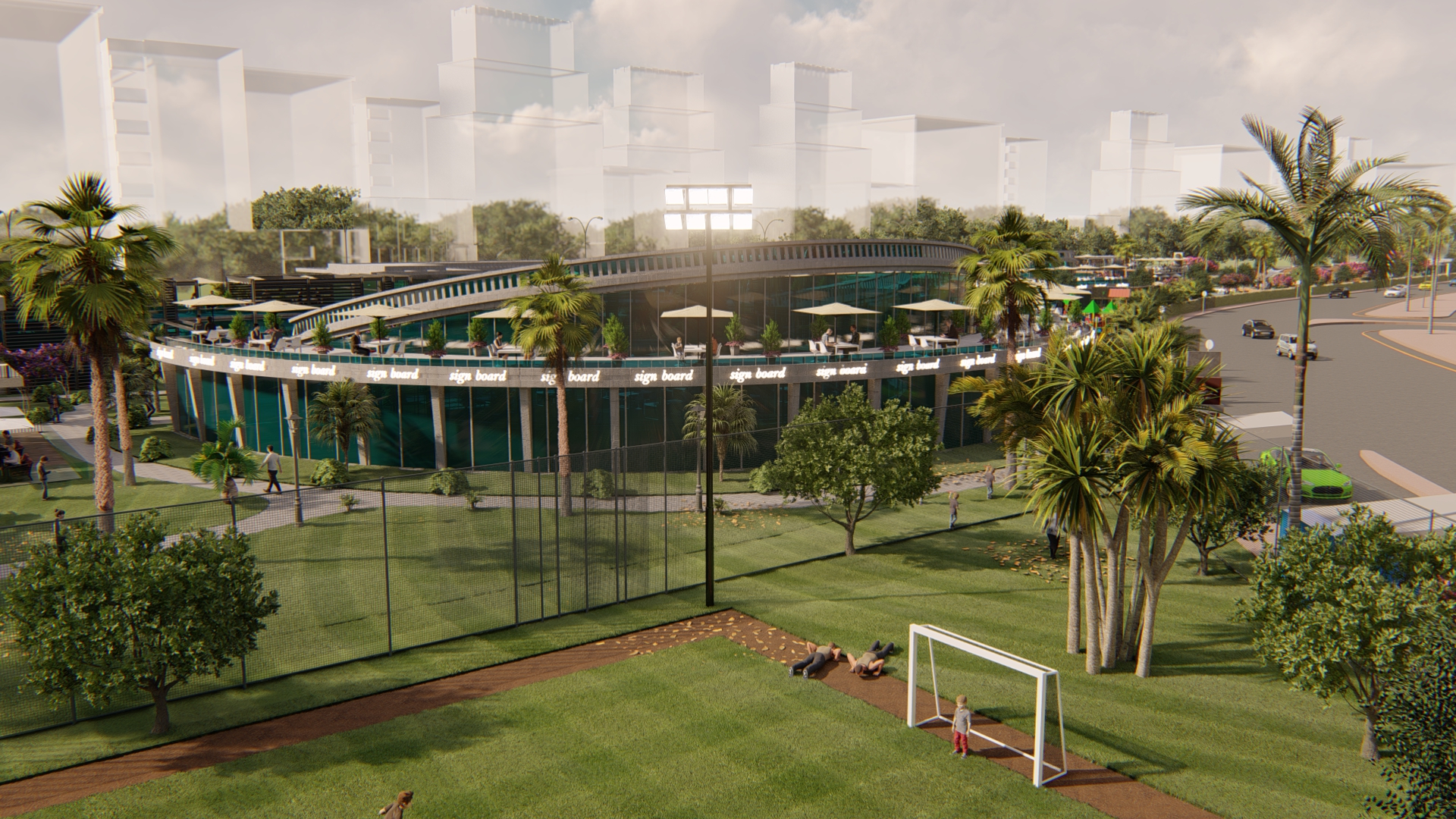 food court , shops & bank design-2