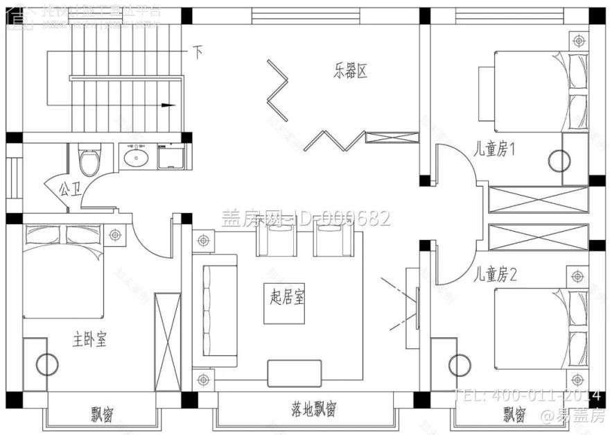 【设计师案例】土建参考造价40万,面宽13.4m×进深8.9m北京顺义二层新中式别墅-21