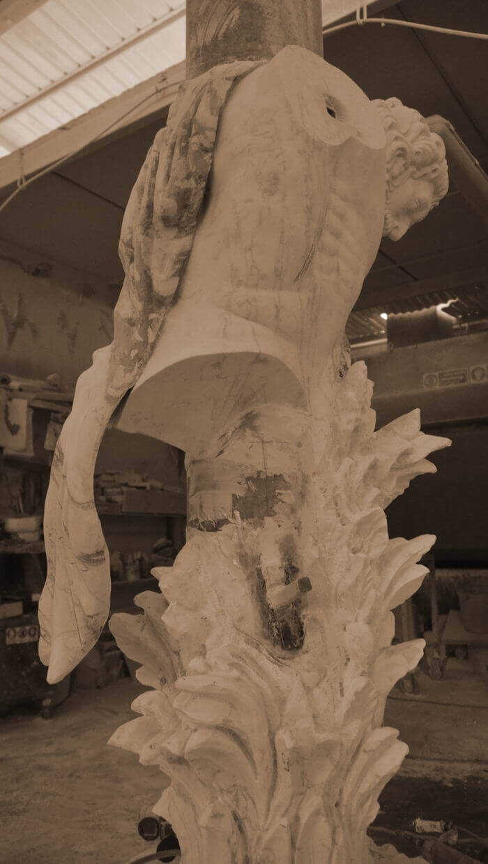 Scultura Atlante tuttotondo in marmo Bianco Carrara | Arte2000-29
