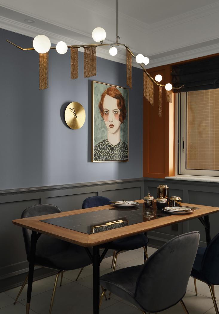 野兽派风格平层设计,金色光影演绎跃动空间-20