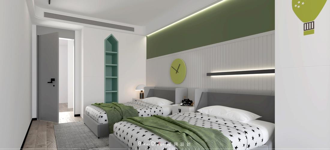 
绿色系儿童房，活力与好奇的童年 -2