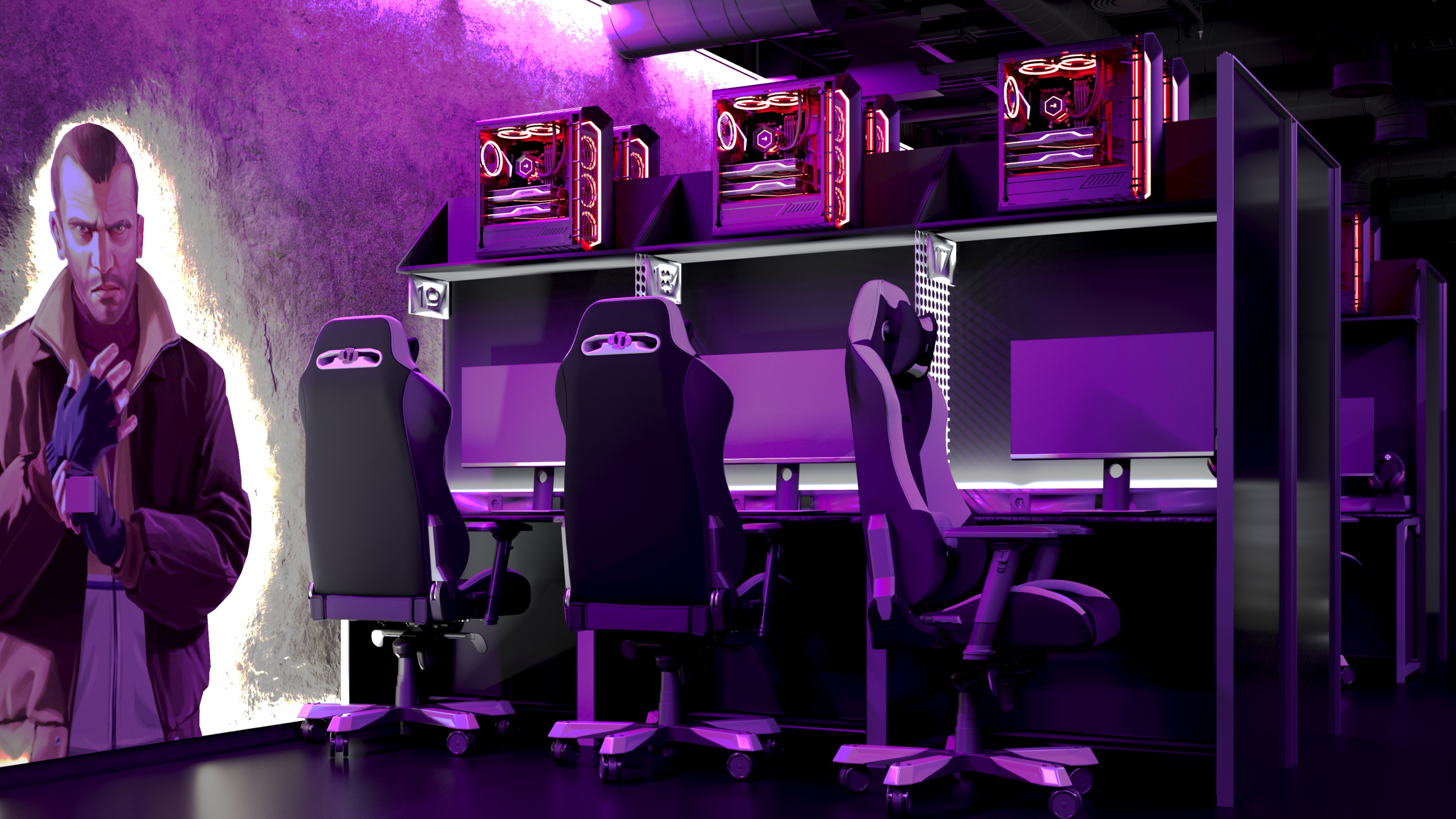 网咖室内设计丨俄罗斯莫斯科-11