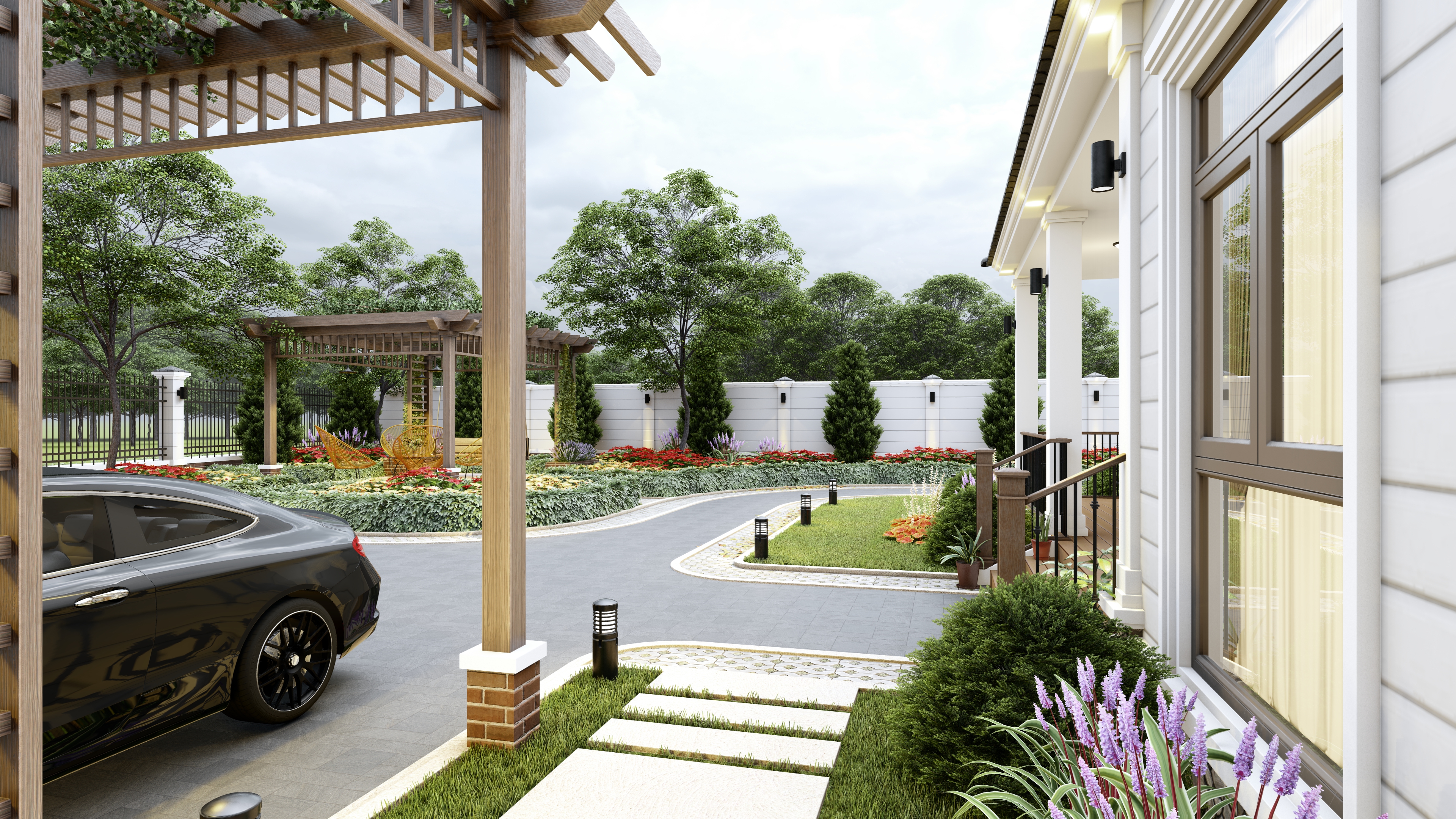 NHÀ VƯỜN NGHỈ DƯỞNG 14X21 - PHONG CÁCH VILLA KIỂU MĨ-14