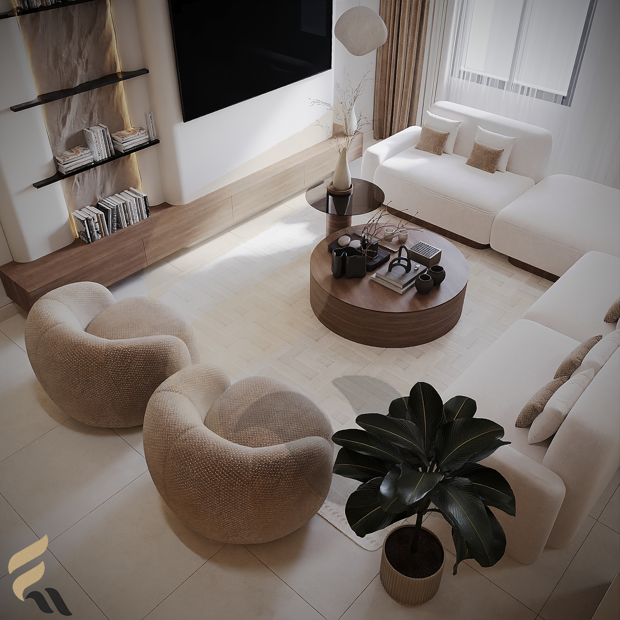 Modern Minimal Living Room Interior Design-5