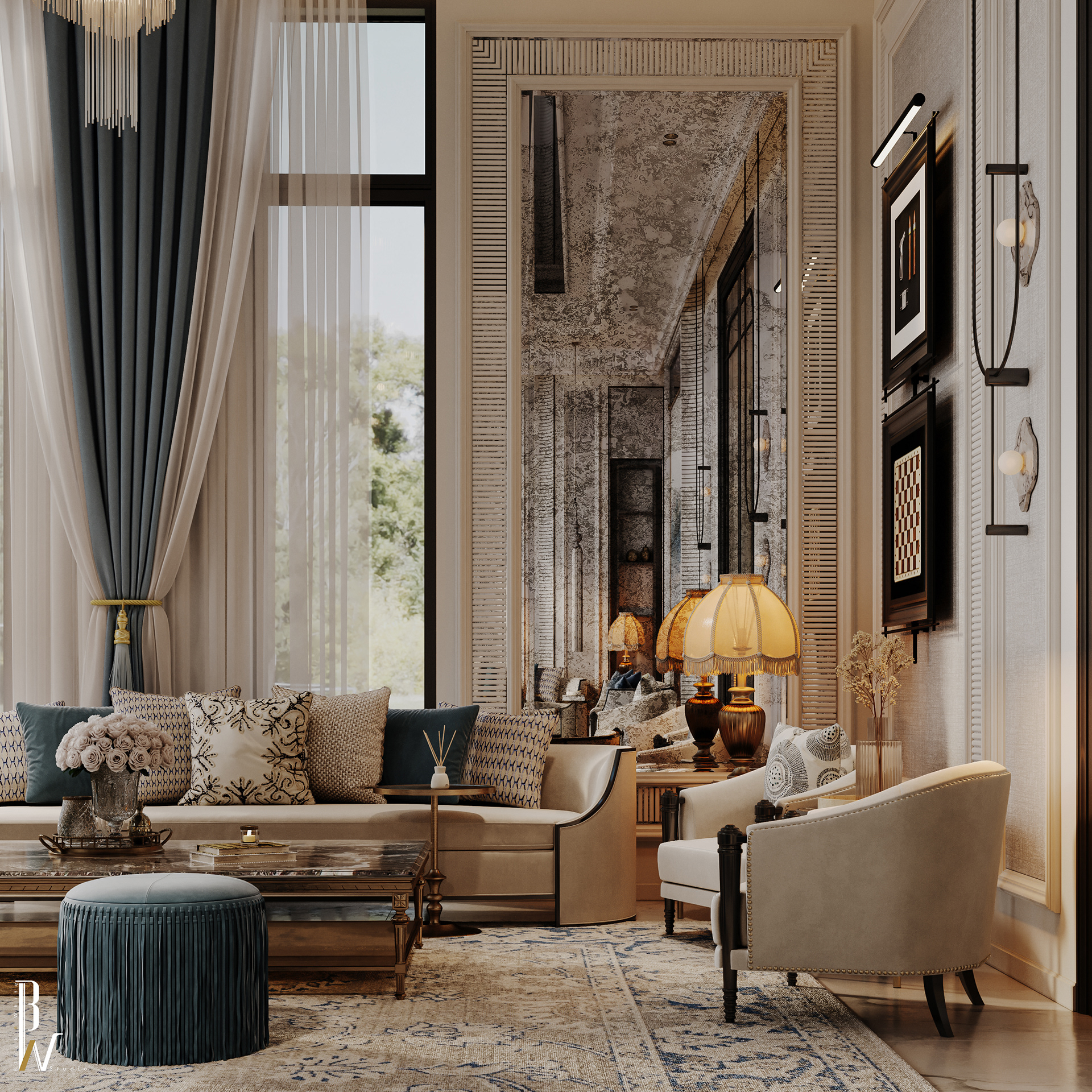 协商会议（新古典风格）

注：Majlis常见意思是协商会议 ，这里假定 Neo Classic 为新古典风格 ，具体需结合语境确定 丨沙特阿拉伯丨Black N White studio-17