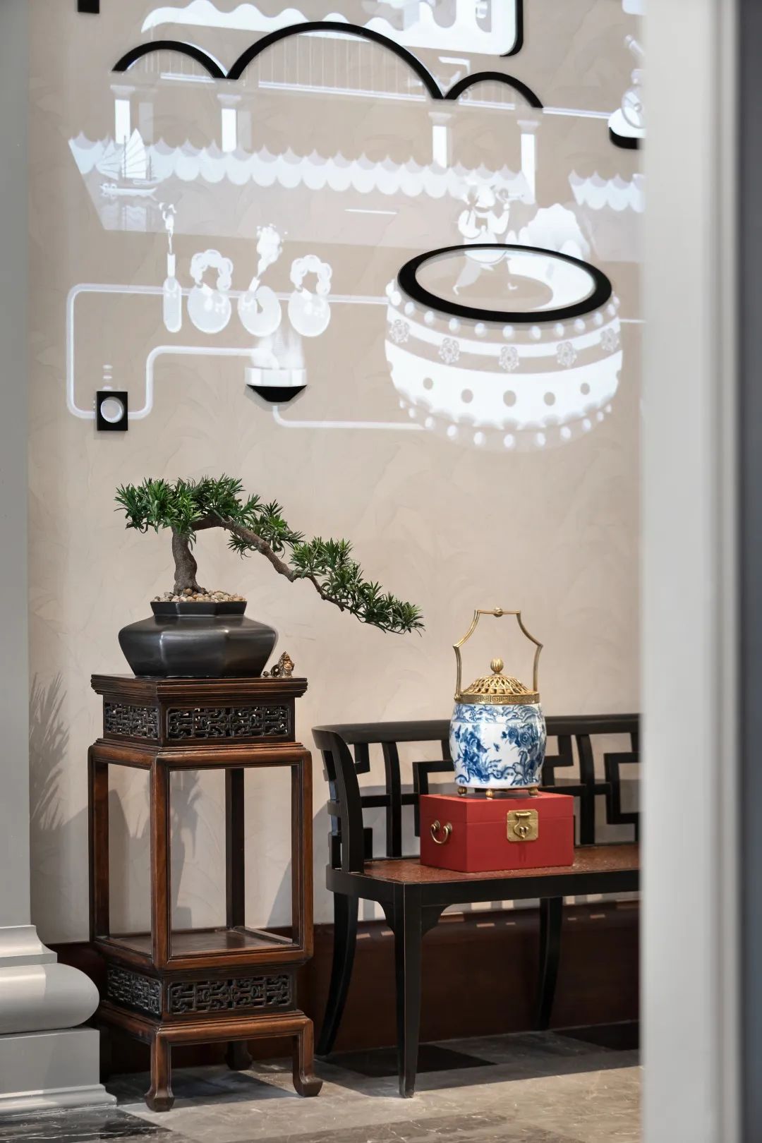 烟台万科御龙山悦莊销售中心——东西方无界的现代美学空间-75