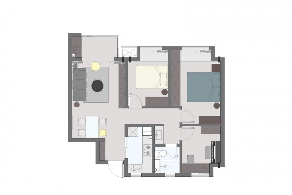 《湖光》家庭空间重塑,紧凑小户型的储物魔法-0