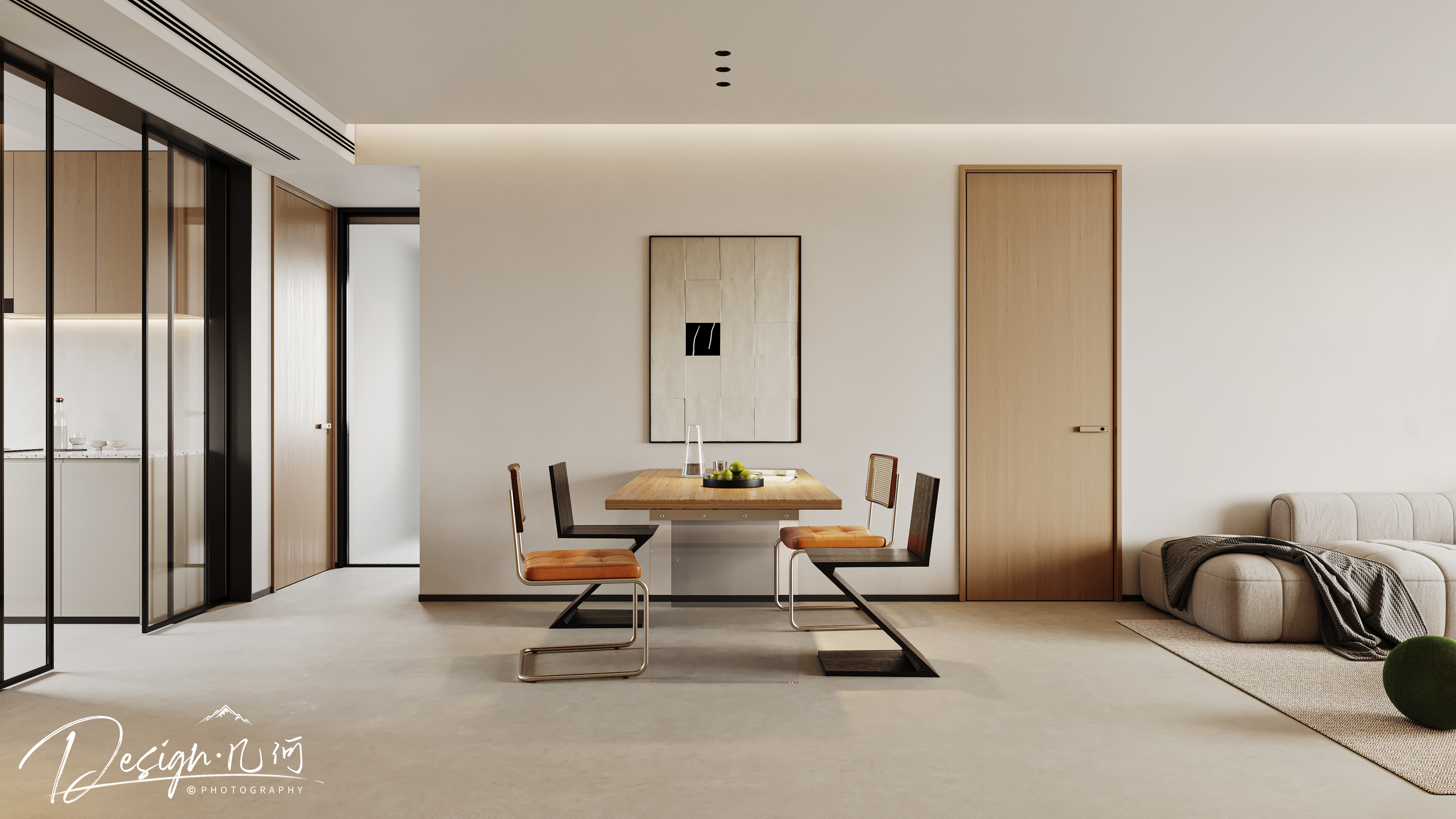 几何空间视觉表现 | 华安府现代奶油风客餐厅-1