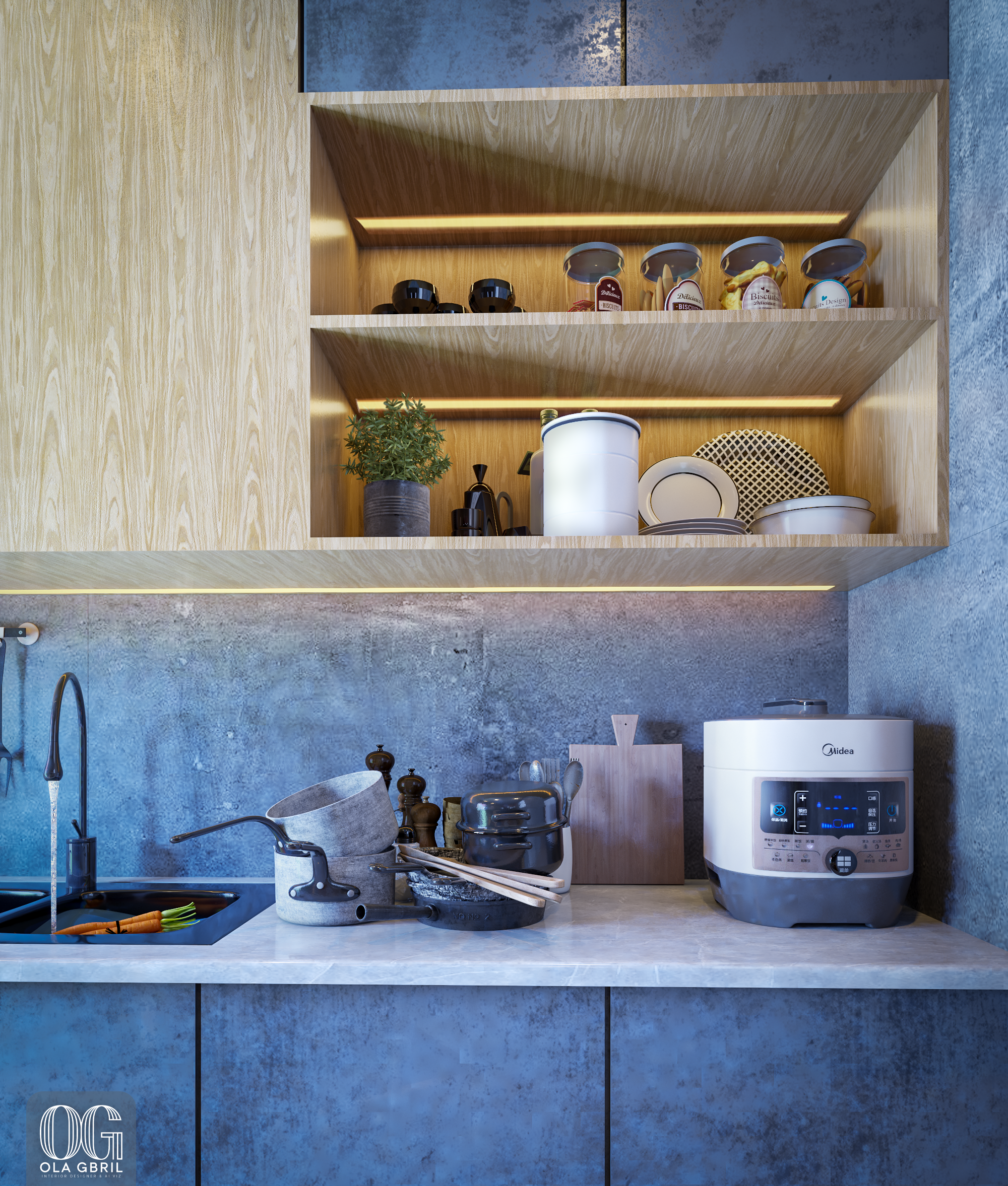 Modern Kitchen | Interior Design & 3D Visualization-6