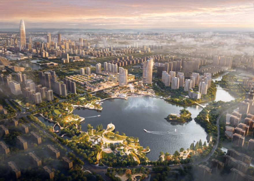 山水相依,生态共生:宁波东部新城明湖核心区域总体规划-0