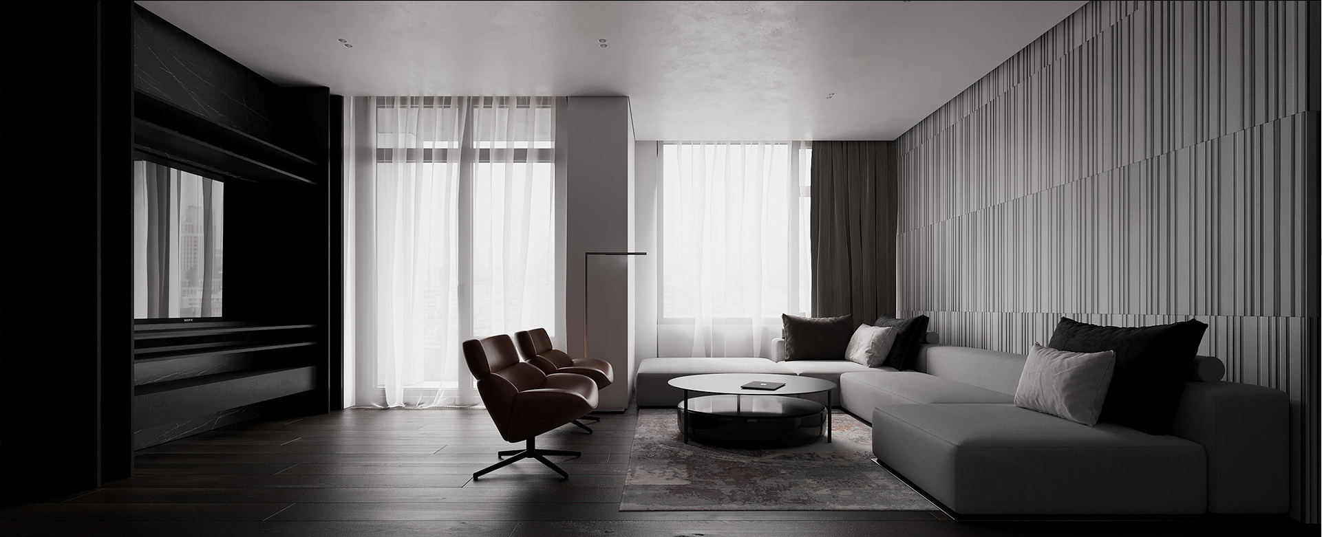 高级黑+简洁白 温和纯粹，回归空间的素净情怀-4