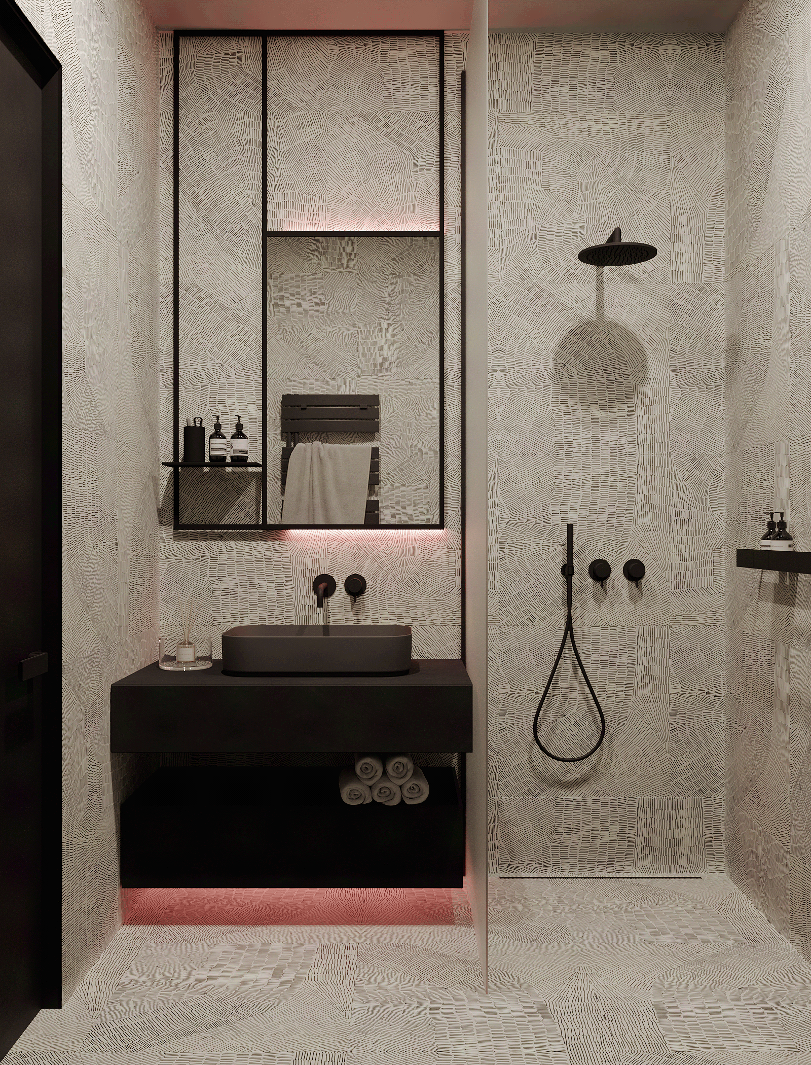 120平 黑红调子 空间设计-21