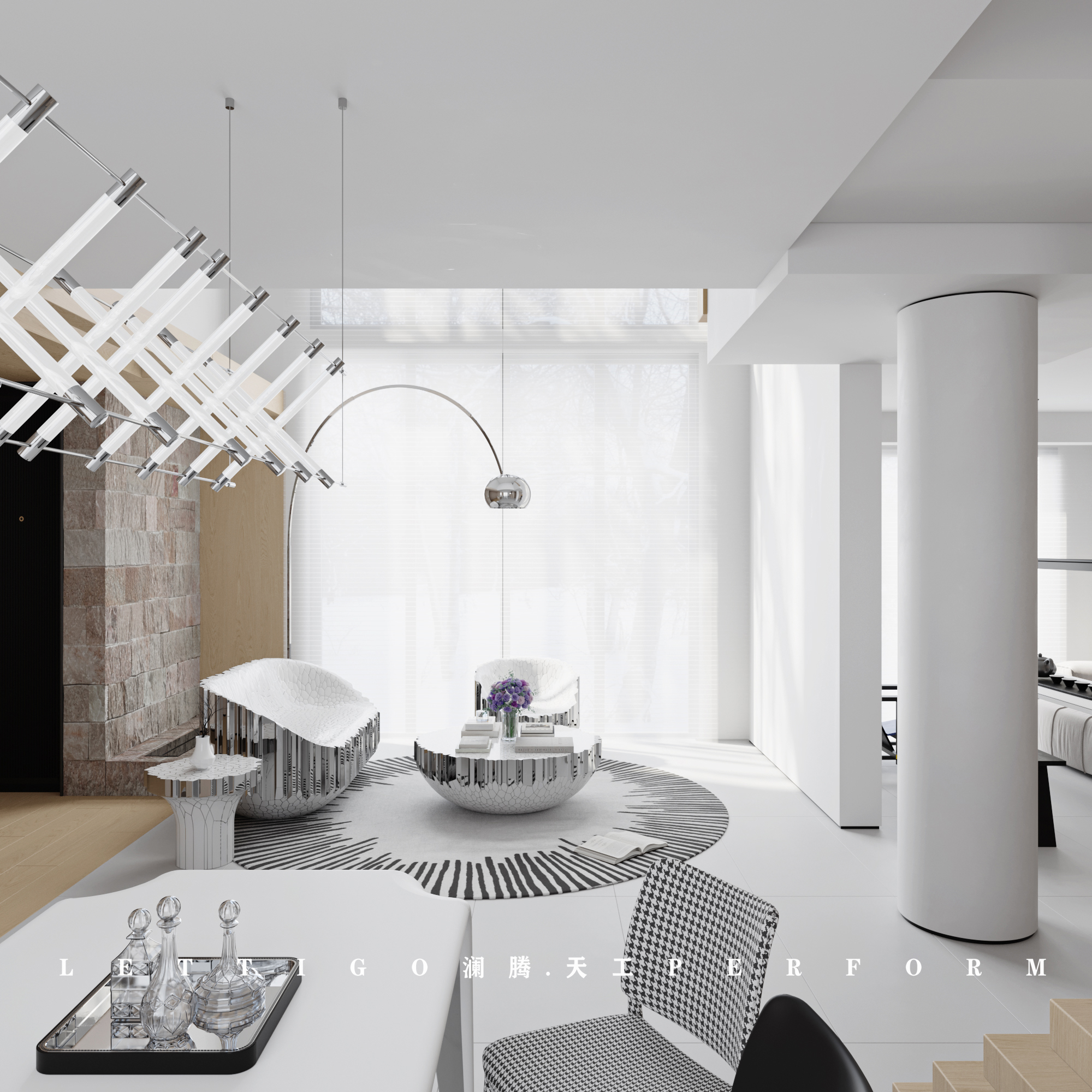 淡雅温柔的现代极简原木色复式-0