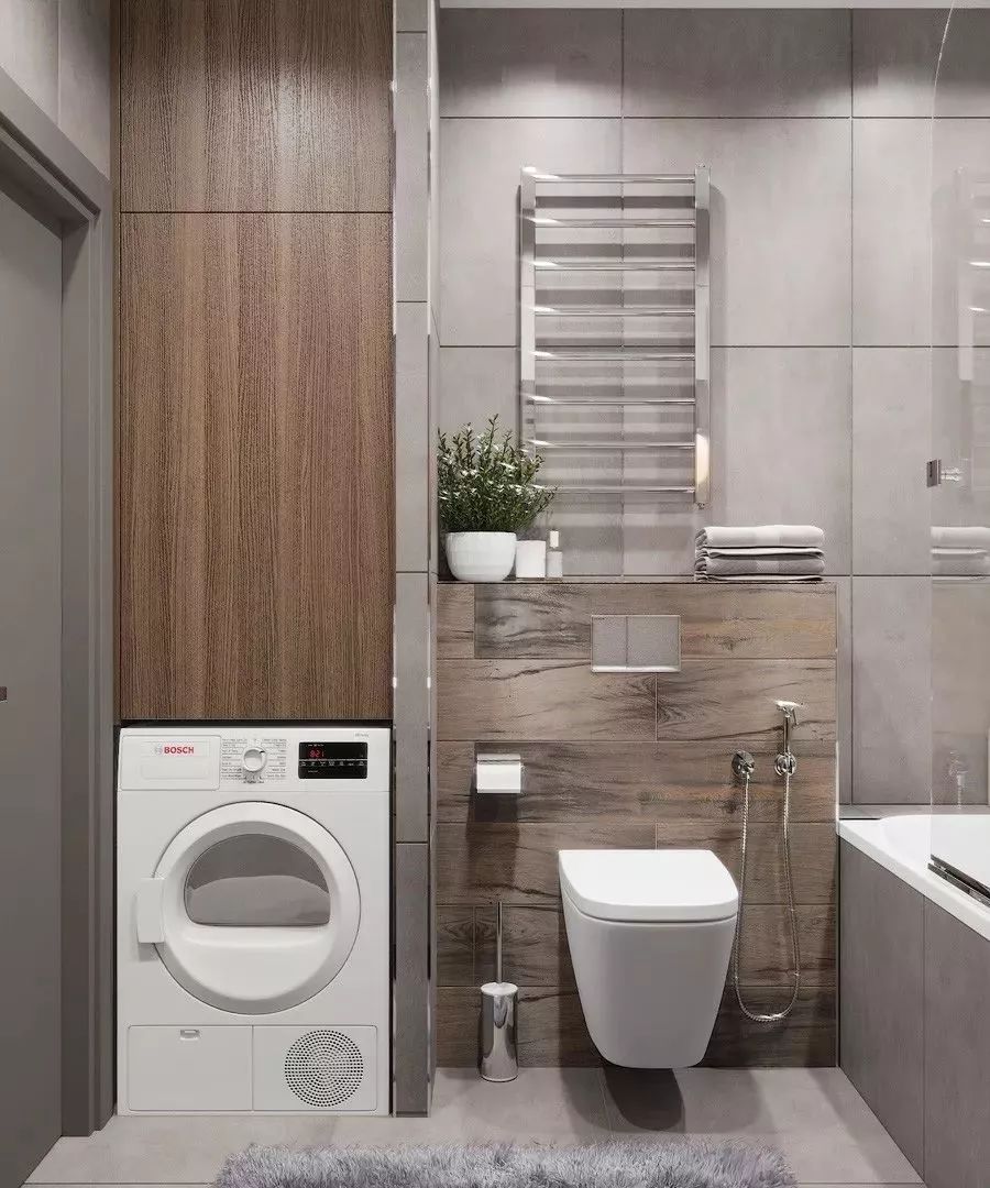 5㎡卫生间高级设计方案 | 洗衣机巧妙融入洗漱台与收纳柜-66