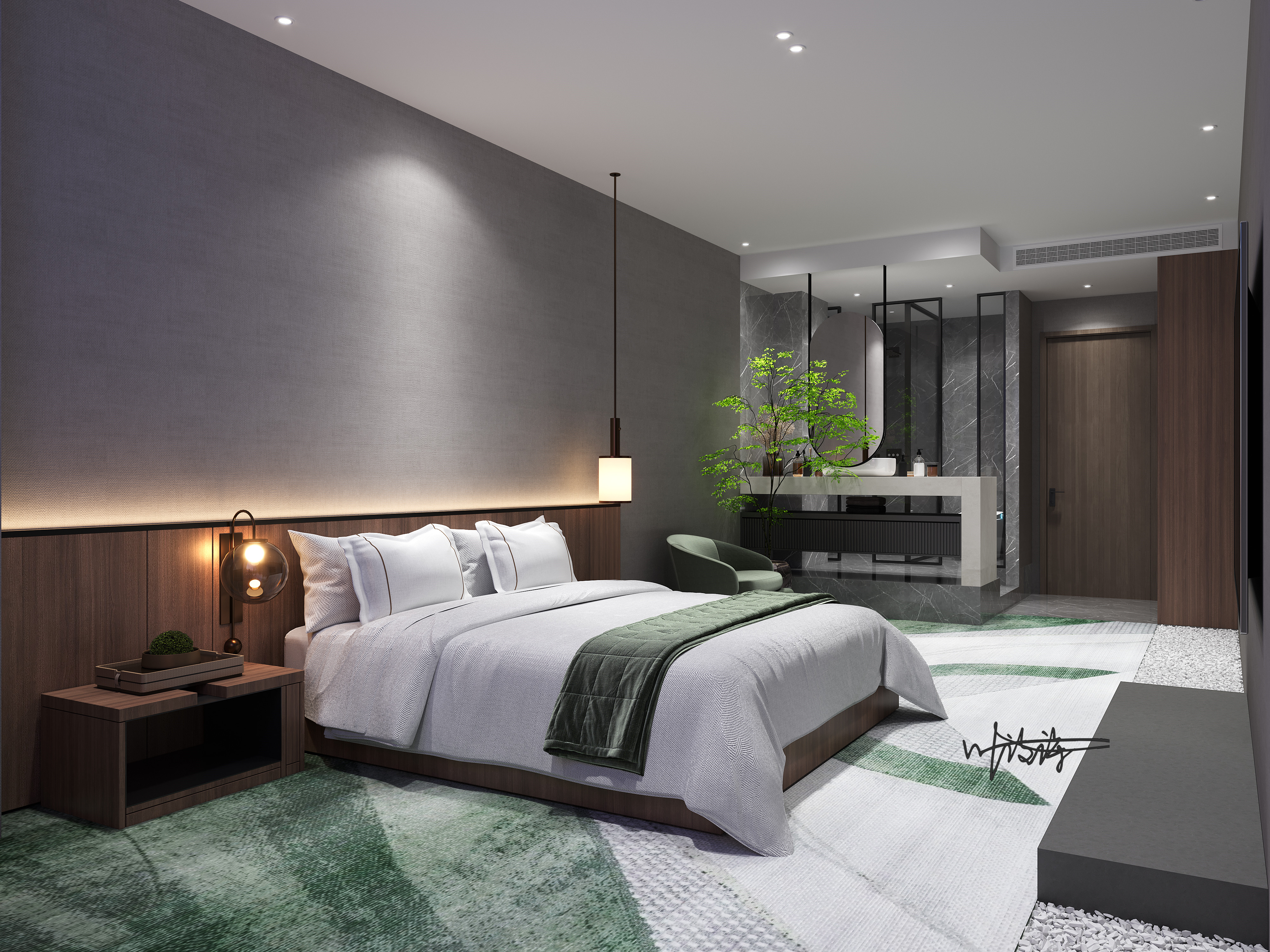 酒店设计|原木酒店客房，演绎简而不凡-3