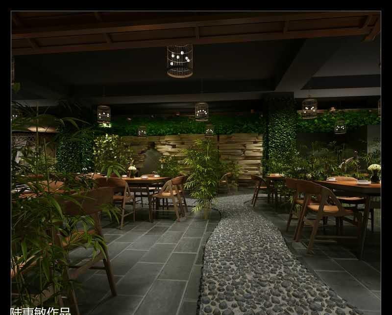 
大牧飞沙，环岛纯绿色植物1000平饭店设… -22