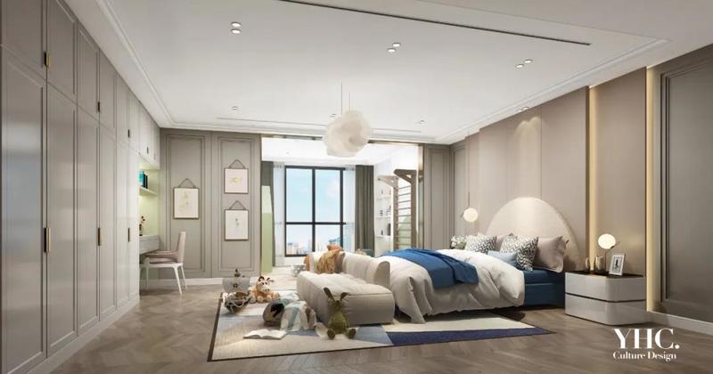 现代法式空中别墅，演绎时尚清新韵味-23