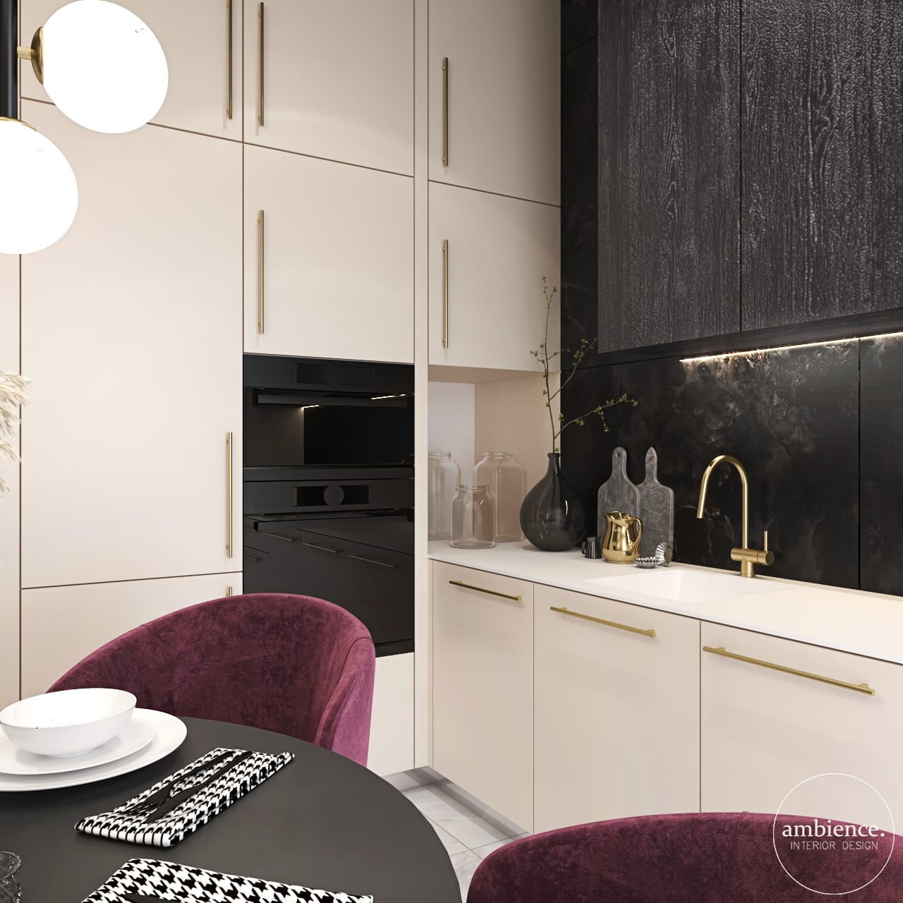 现代经典风带酒红色调室内项目丨波兰埃尔布隆格-13