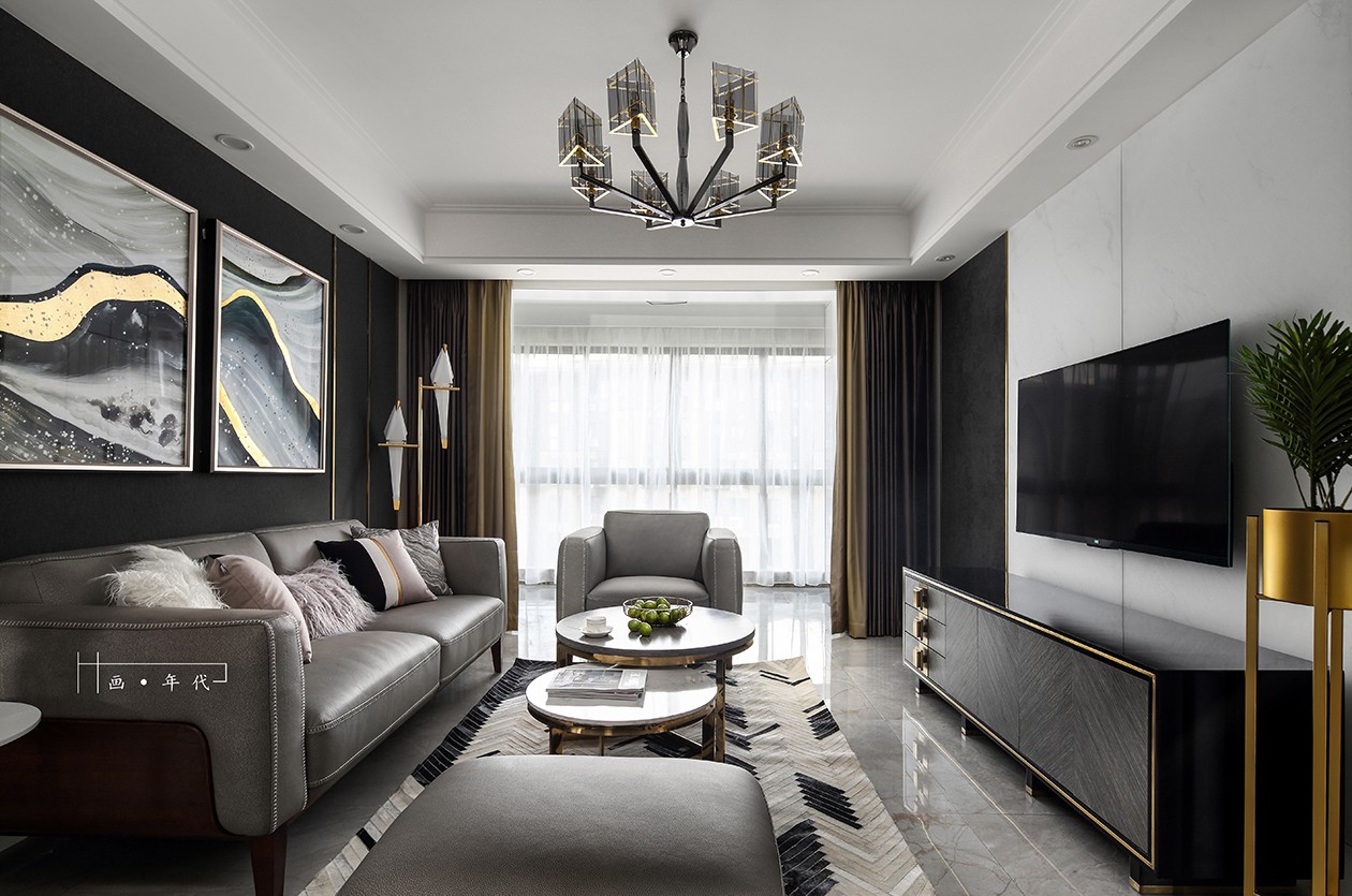 穿越 bling 金色时光·荷澜庭105㎡住宅  苏州画年代设计-6