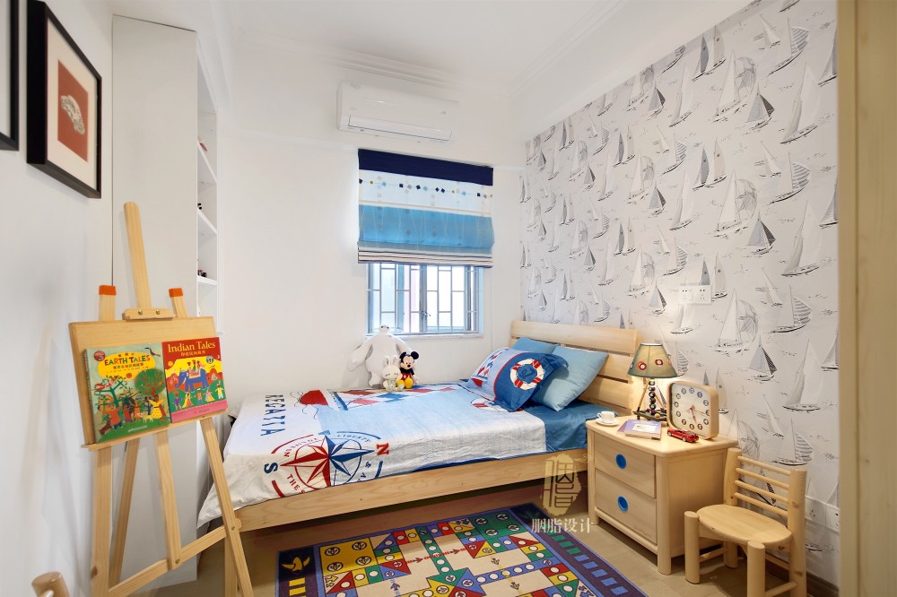 广州润粤大厦北欧风家居设计,原木与彩色的和谐搭配-35