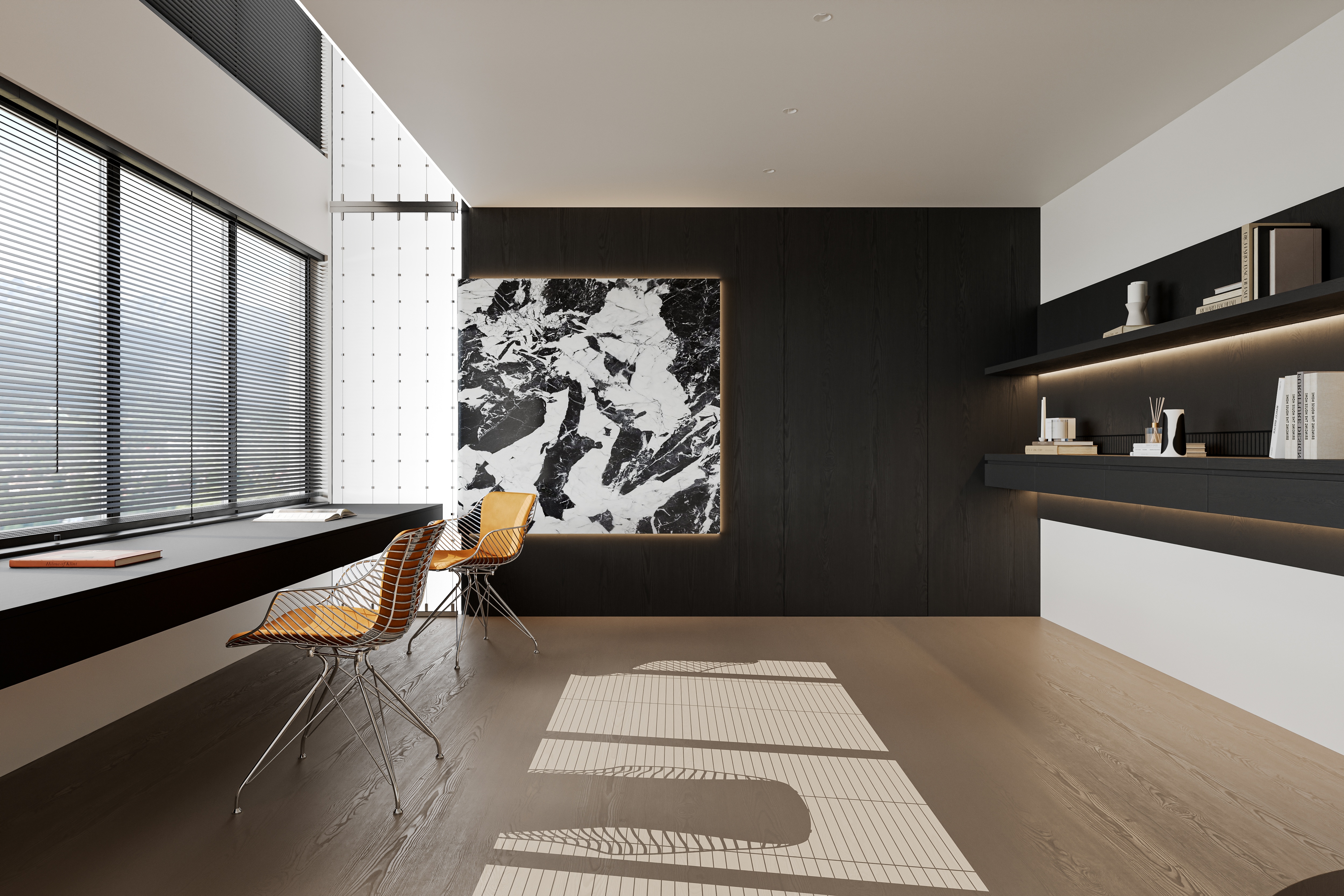 意式轻奢现代黑白灰风格家居设计-8