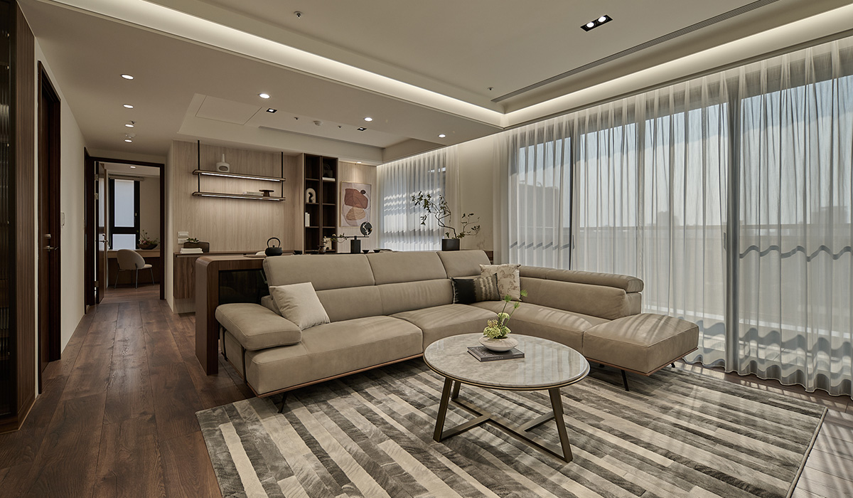 家装设计案例鉴赏——东方侘寂美学，悠然沉静退休宅 -1