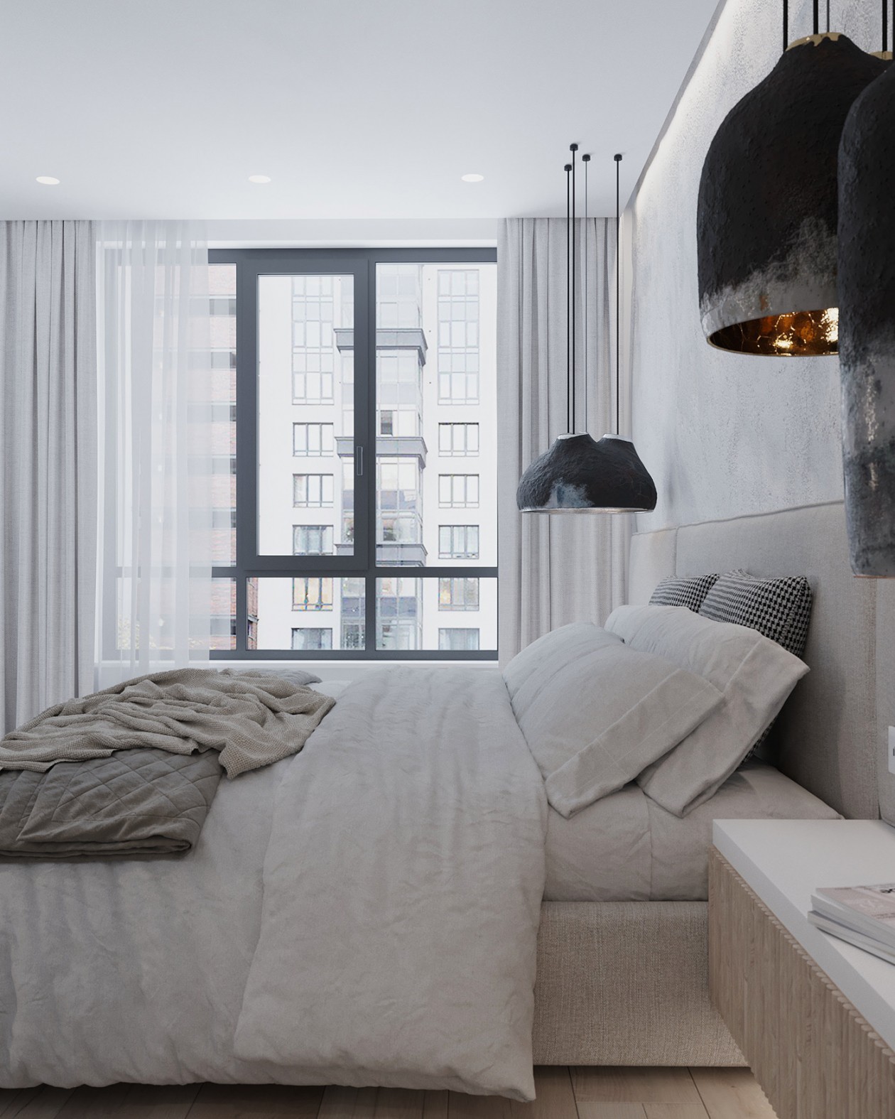 白色系的公寓，自然的点缀 舒服自然-12