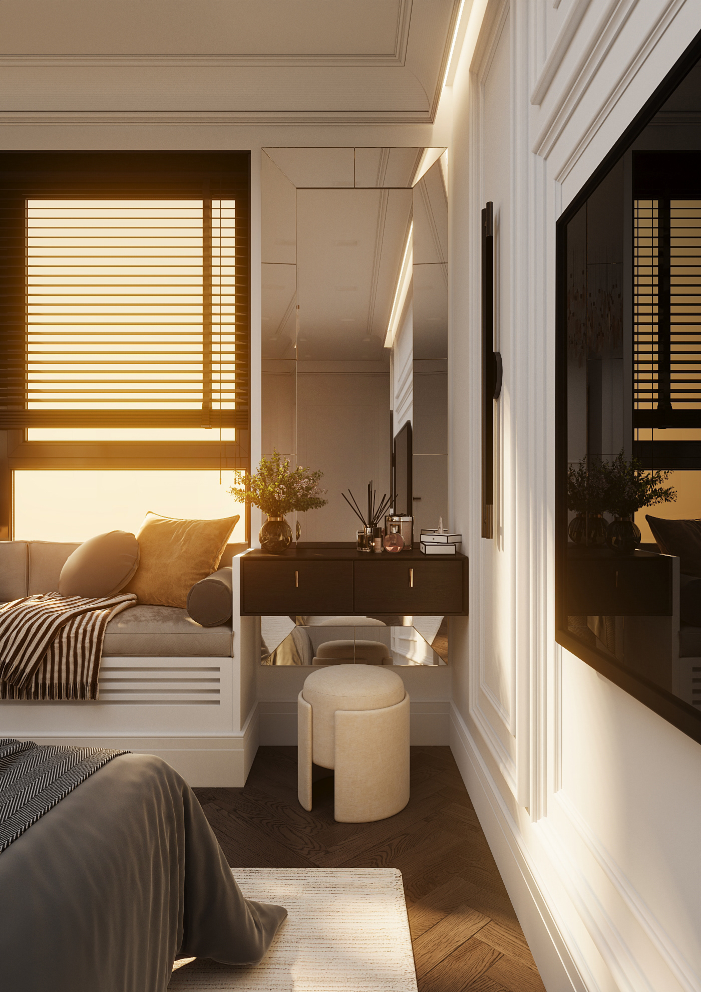 BEDROOM INTERIOR. DESIGN + 3D VISUALIZATION-6