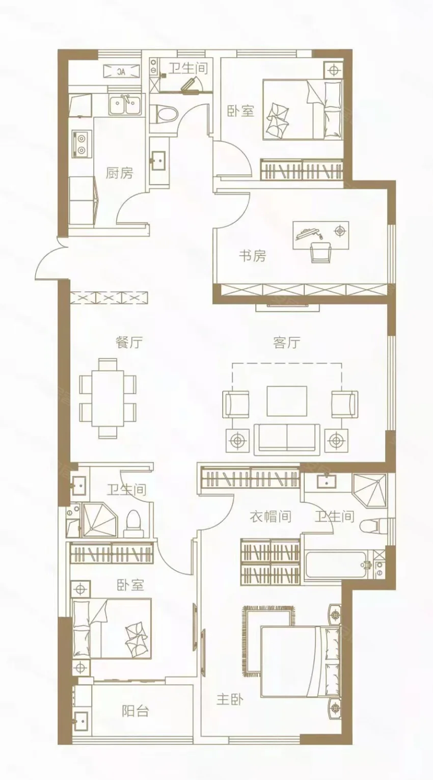 武汉枫华国际 170㎡意式轻奢别墅装修设计方案丨中国武汉丨东易日盛-25